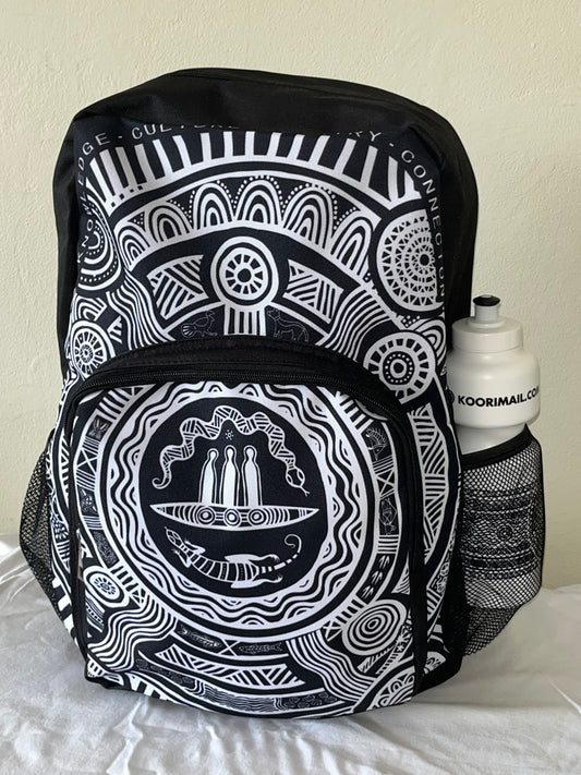 Backpack and WHITE Drink Bottle